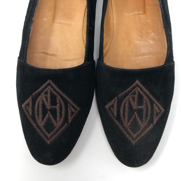 Ralph Lauren Velvet Black Embroiled Logo 5.5 Italy - Picture 4 of 6